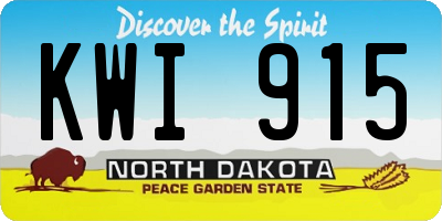 ND license plate KWI915