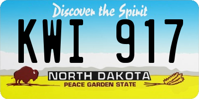 ND license plate KWI917