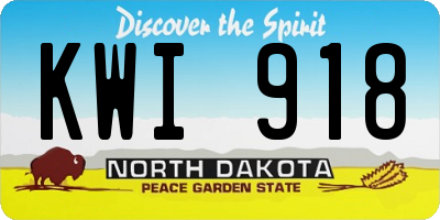 ND license plate KWI918