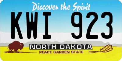 ND license plate KWI923