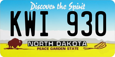 ND license plate KWI930