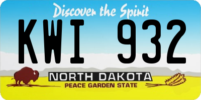 ND license plate KWI932