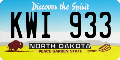 ND license plate KWI933