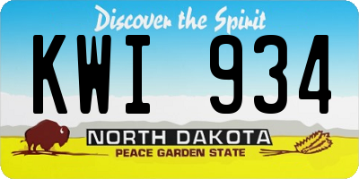 ND license plate KWI934