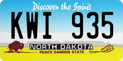 ND license plate KWI935