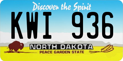 ND license plate KWI936