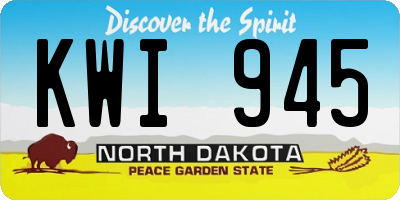 ND license plate KWI945