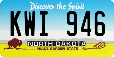 ND license plate KWI946