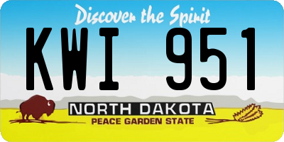 ND license plate KWI951