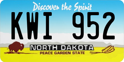 ND license plate KWI952