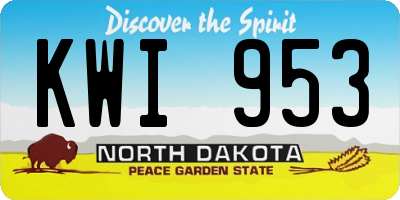 ND license plate KWI953