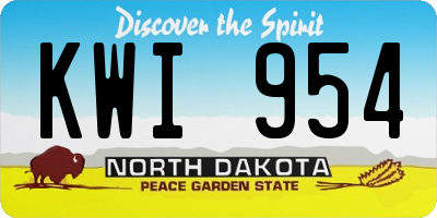 ND license plate KWI954