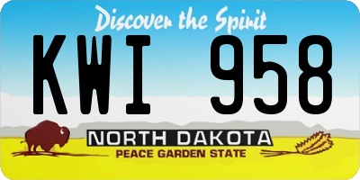 ND license plate KWI958