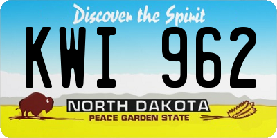 ND license plate KWI962