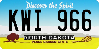 ND license plate KWI966