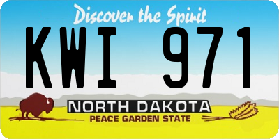 ND license plate KWI971