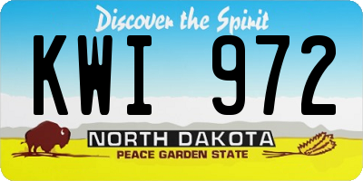 ND license plate KWI972