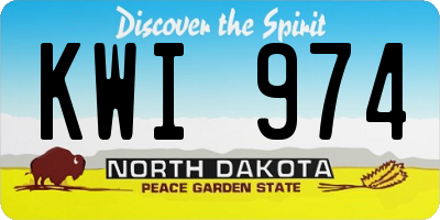 ND license plate KWI974