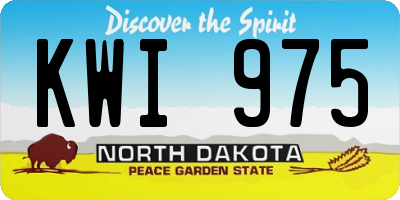 ND license plate KWI975