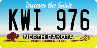 ND license plate KWI976
