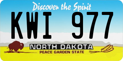 ND license plate KWI977