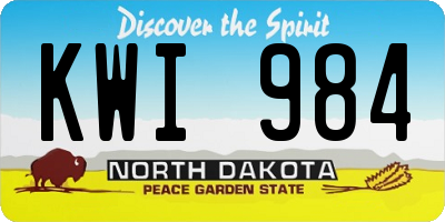 ND license plate KWI984