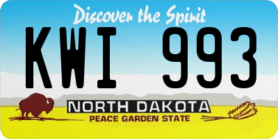 ND license plate KWI993