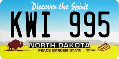 ND license plate KWI995