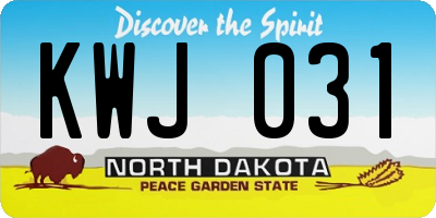 ND license plate KWJ031