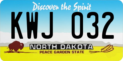 ND license plate KWJ032