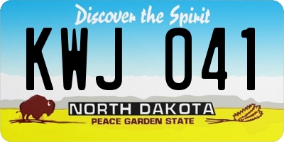 ND license plate KWJ041