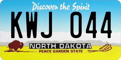 ND license plate KWJ044