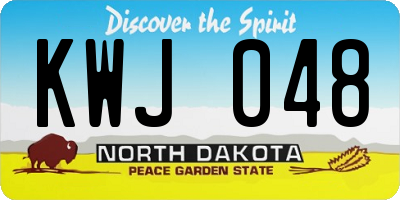 ND license plate KWJ048