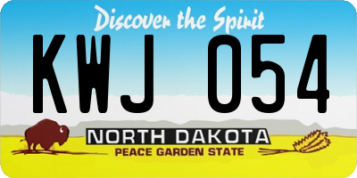 ND license plate KWJ054