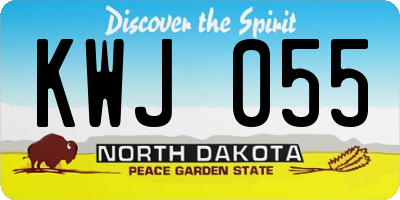 ND license plate KWJ055
