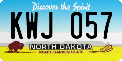 ND license plate KWJ057
