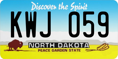 ND license plate KWJ059