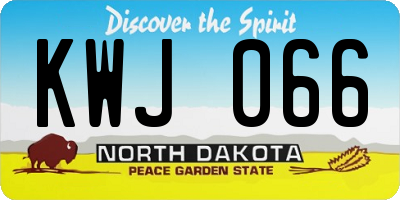 ND license plate KWJ066