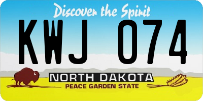 ND license plate KWJ074