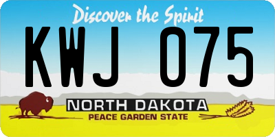 ND license plate KWJ075