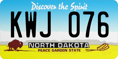 ND license plate KWJ076