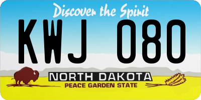 ND license plate KWJ080