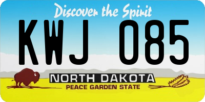 ND license plate KWJ085