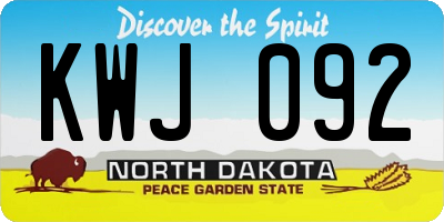 ND license plate KWJ092