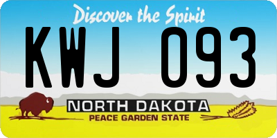 ND license plate KWJ093