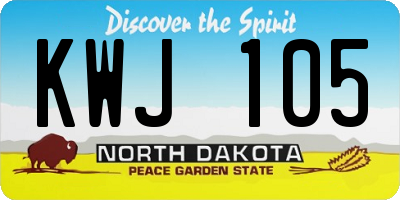 ND license plate KWJ105