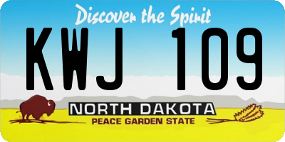 ND license plate KWJ109