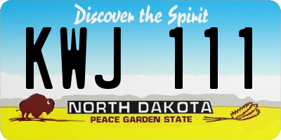 ND license plate KWJ111