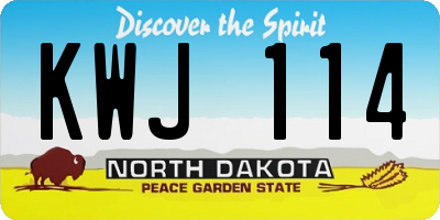 ND license plate KWJ114