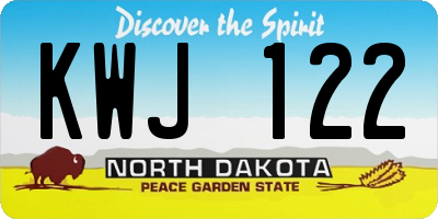 ND license plate KWJ122